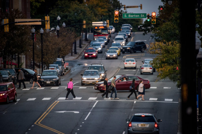 Cars And People Walking