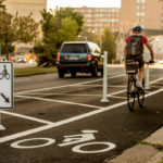 Biker In Bike Lane